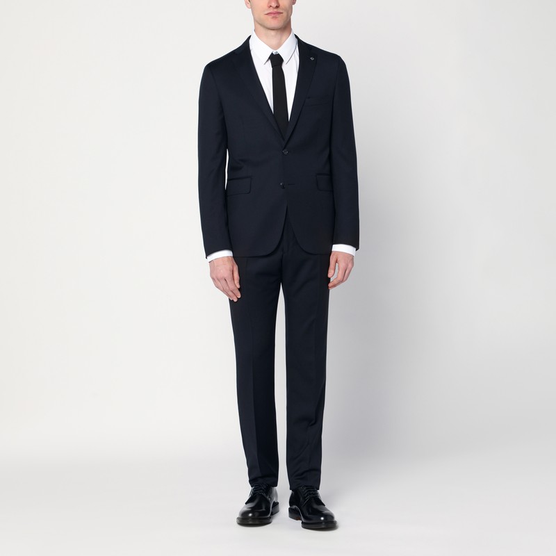 Blue single-breasted wool suit - Tagliatore - Modalova