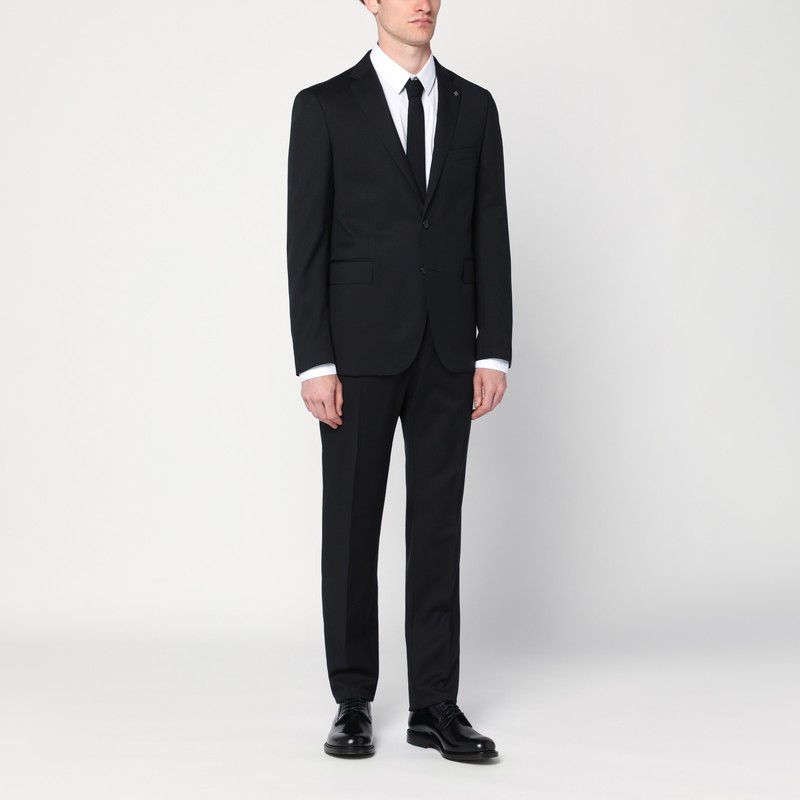 Black single-breasted wool suit - Tagliatore - Modalova