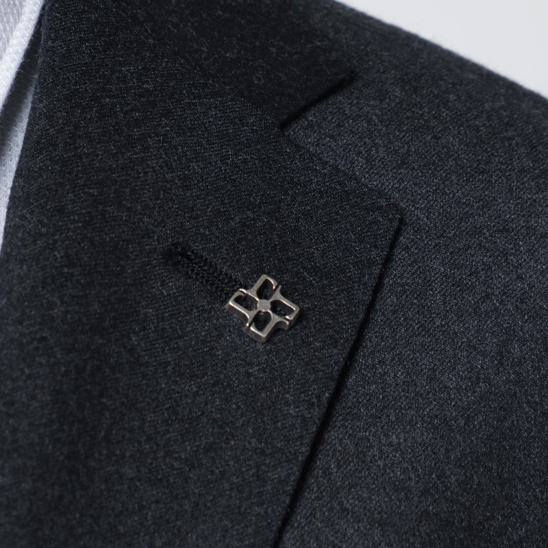 Tagliatore Gray Single-breasted Wool Suit In Animal Print