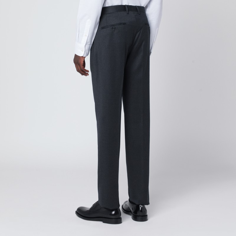 Tagliatore Gray Single-breasted Wool Suit In Animal Print