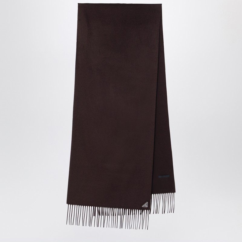 Brown scarf in silk and cashmere