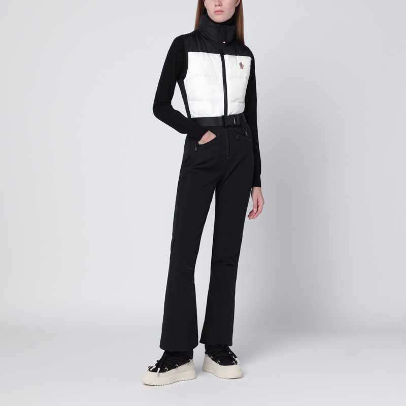 Moncler Black/white Down-padded Ski Suit In Black