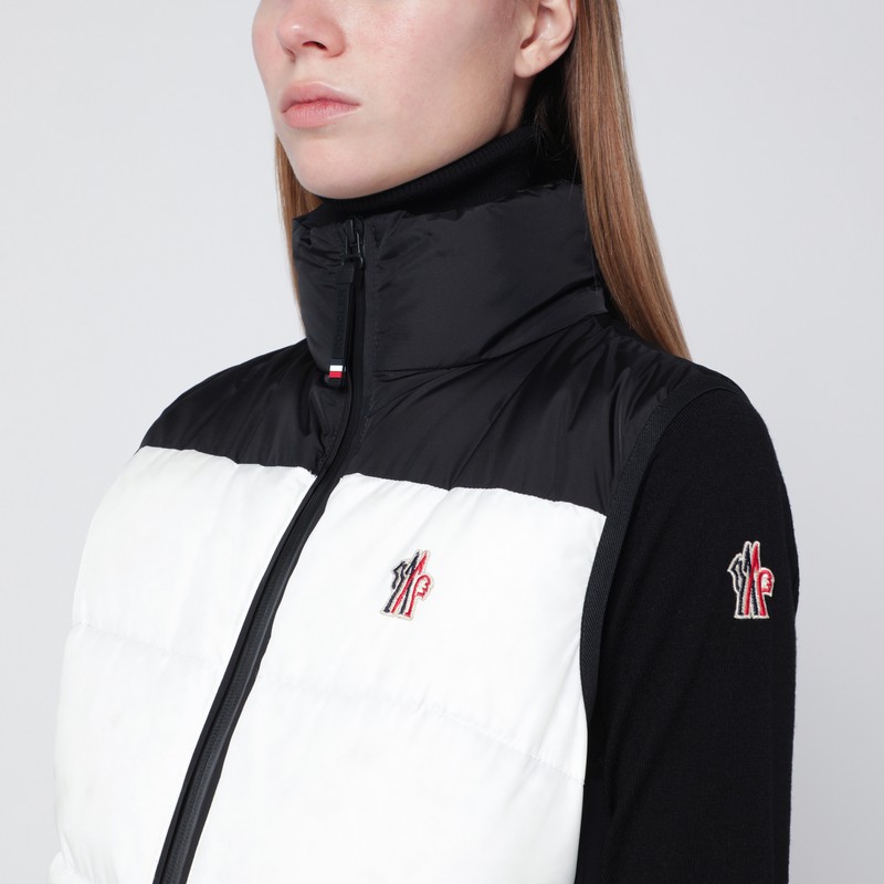 Moncler Black/white Down-padded Ski Suit In Black