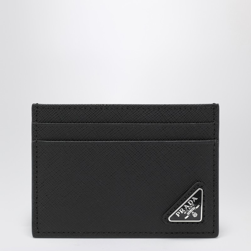 Prada Black Saffiano Card Holder With Logo