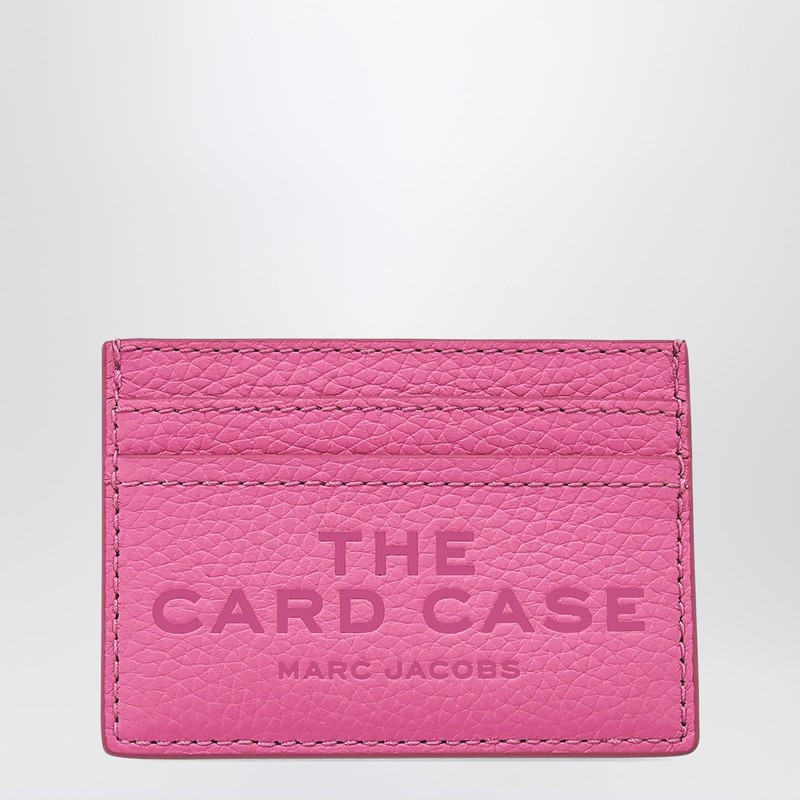 Fuchsia full-grain leather card holder