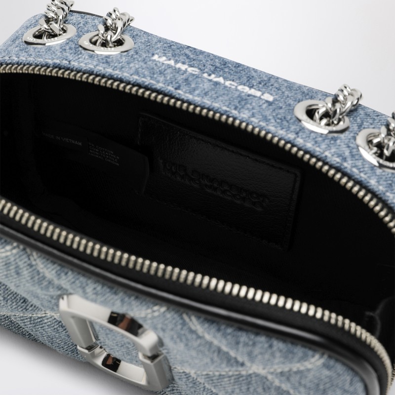 Marc Jacobs Small Crossbody Bag The Snapshot In Quilted Denim In Blue