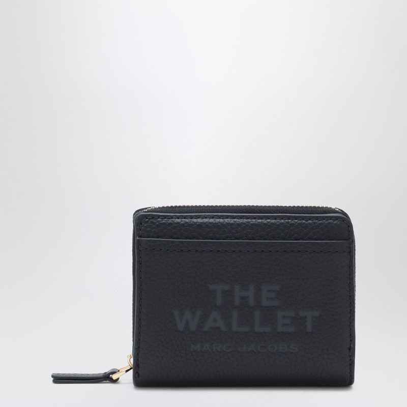 Mini black full-grain leather wallet