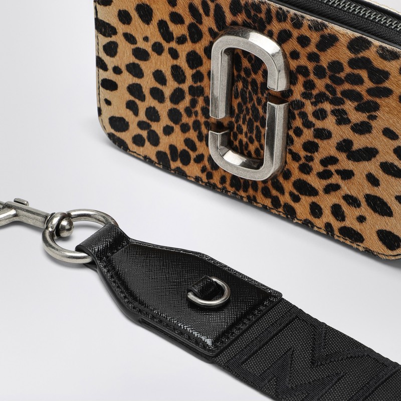 Marc Jacobs Cheetah Print Calf Hair Bag With Adjustable Strap In Black