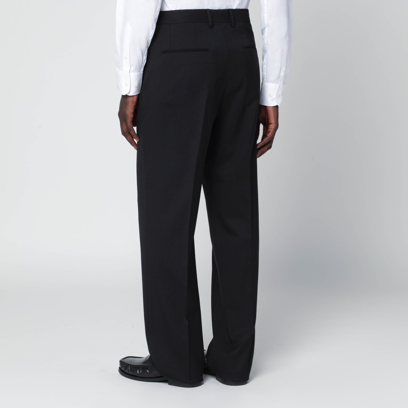 Tagliatore Wool Blend Double Breasted Tailored Suit In Black