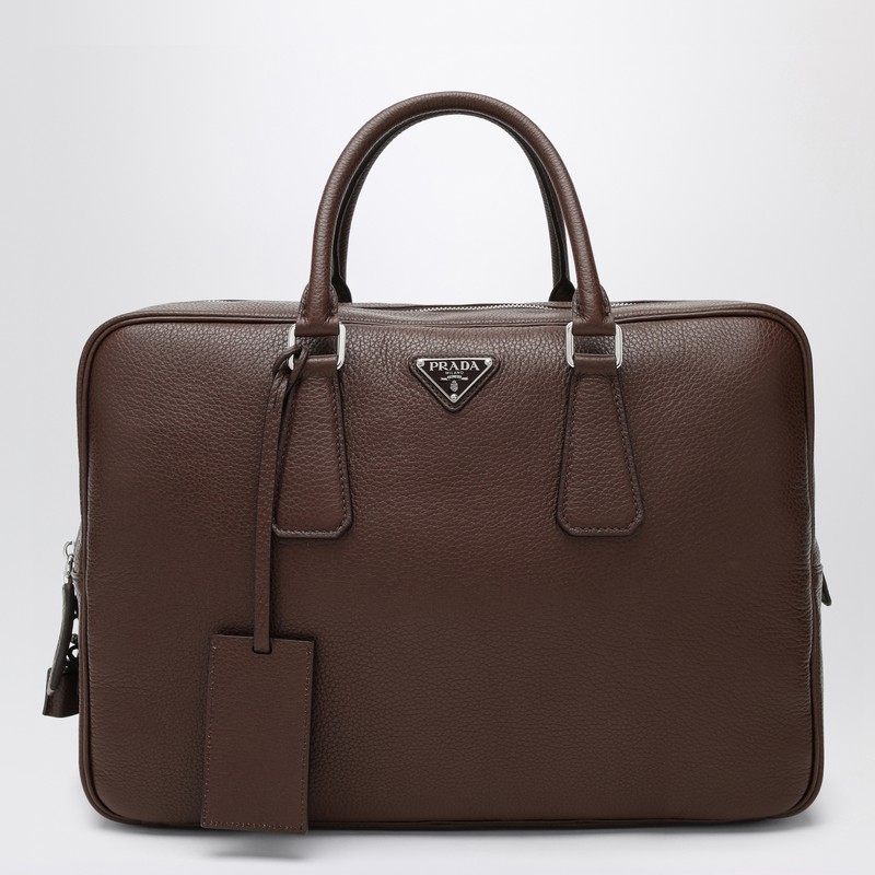 Burnt brown leather work bag