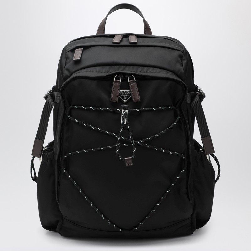 Speedrock backpack in black Re-Nylon and leather