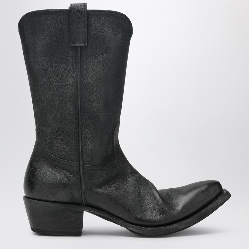 Black Texan boots in leather