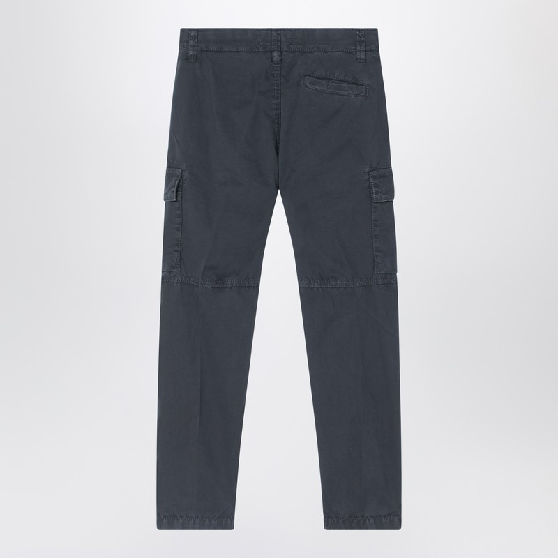 Stone Island Grey Cotton Cargo Trousers In Grey