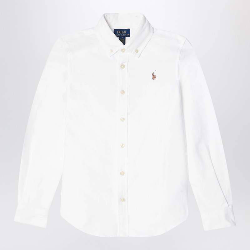White cotton button-down shirt