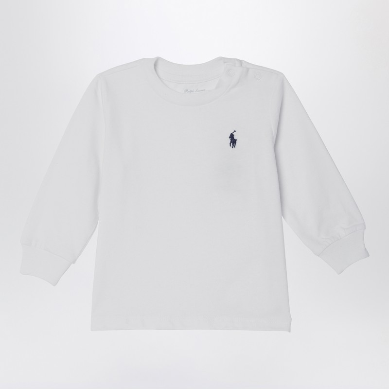 White cotton jersey with logo