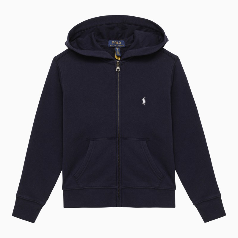 Navy blue cotton zip sweatshirt