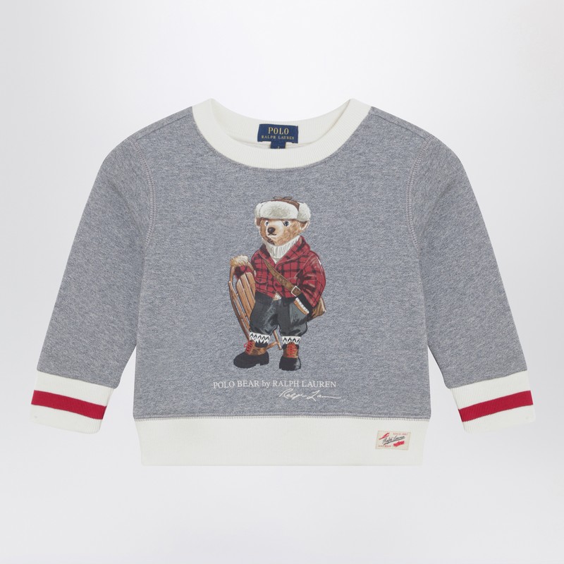 Polo Ralph Lauren Polo Bear Sweatshirt In Grey/ivory In Gray