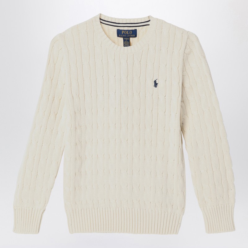 Cream cable-knit crewneck sweater - Polo Ralph Lauren - Modalova