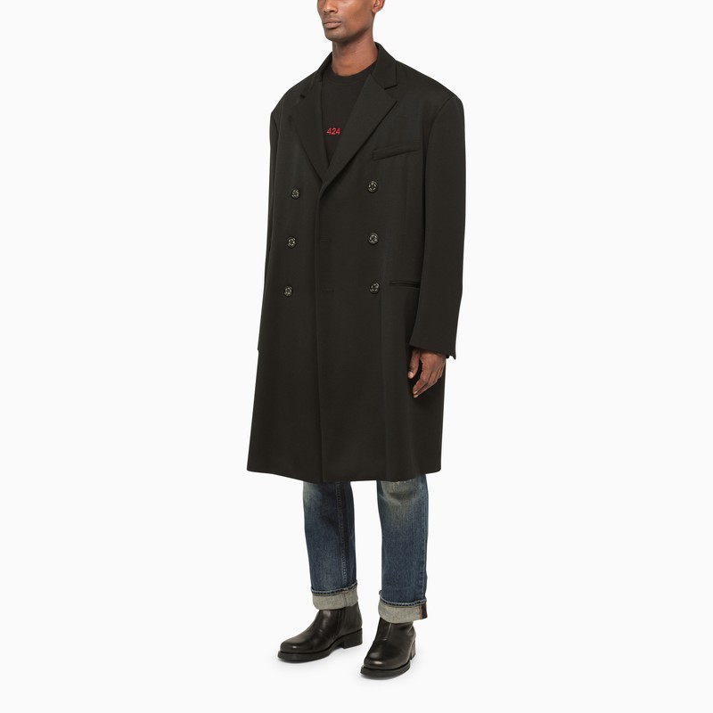 424 Double-breasted Oversize Coat In Black