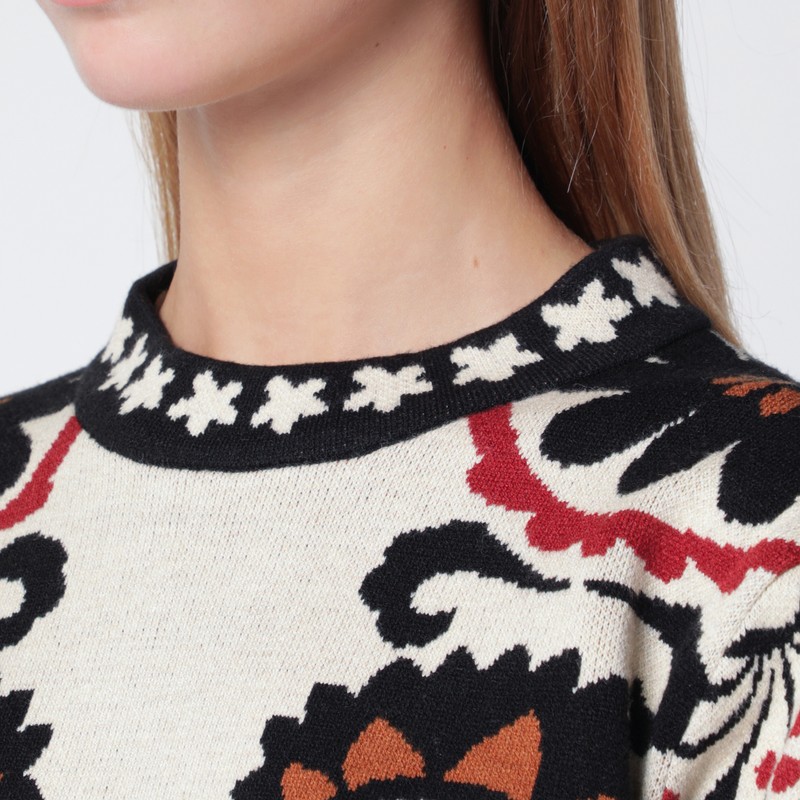 Farm Rio Sweater With Jacquard Pattern In Multi