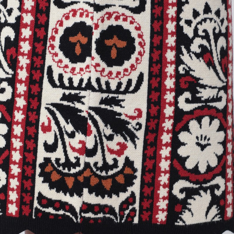 Farm Rio Ivory Striped Skirt With Tapestry In Multi