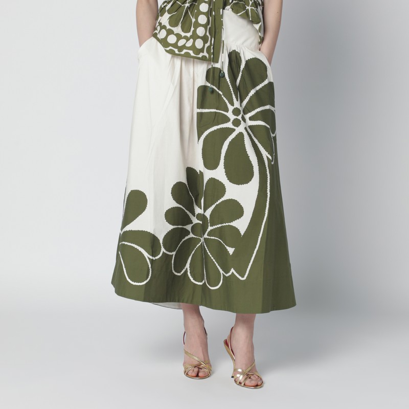 Palermo maxi skirt with green print