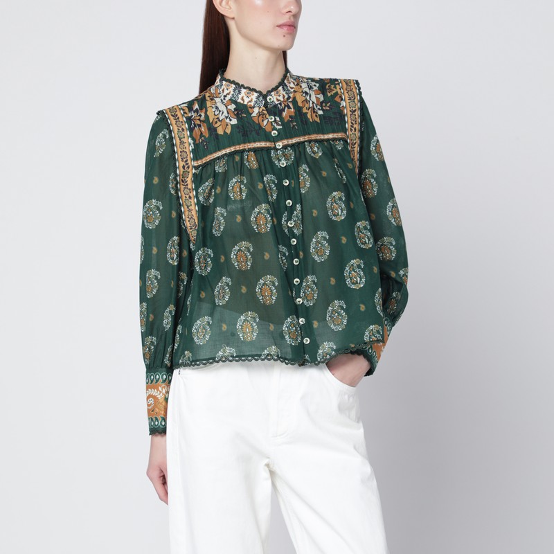 Tayla green cotton blouse