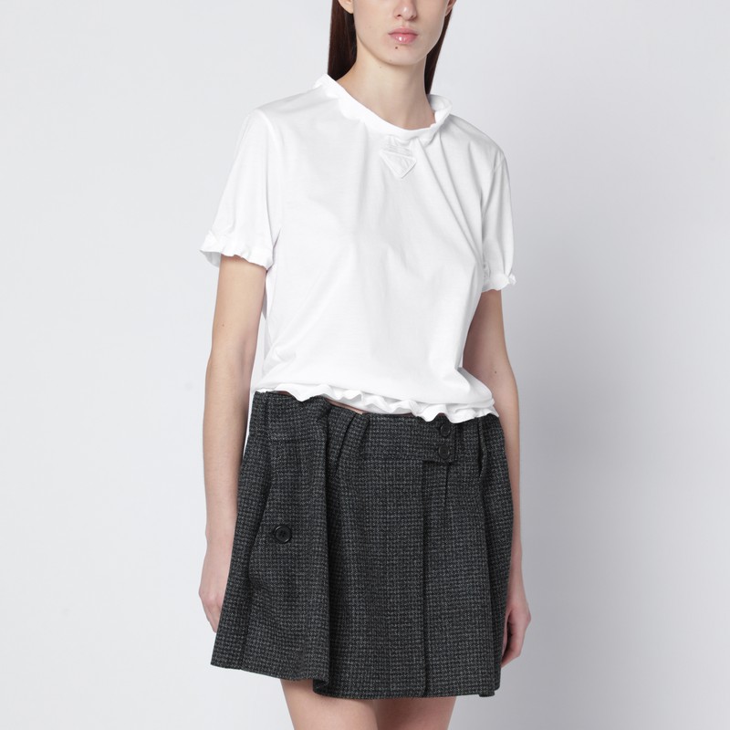 White cotton jersey T-shirt