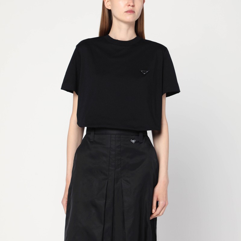 Black T-shirt with triangle logo