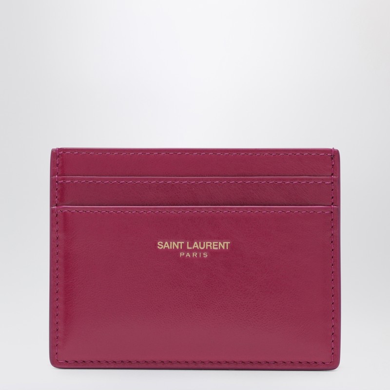 Fuchsia leather credit card holder
