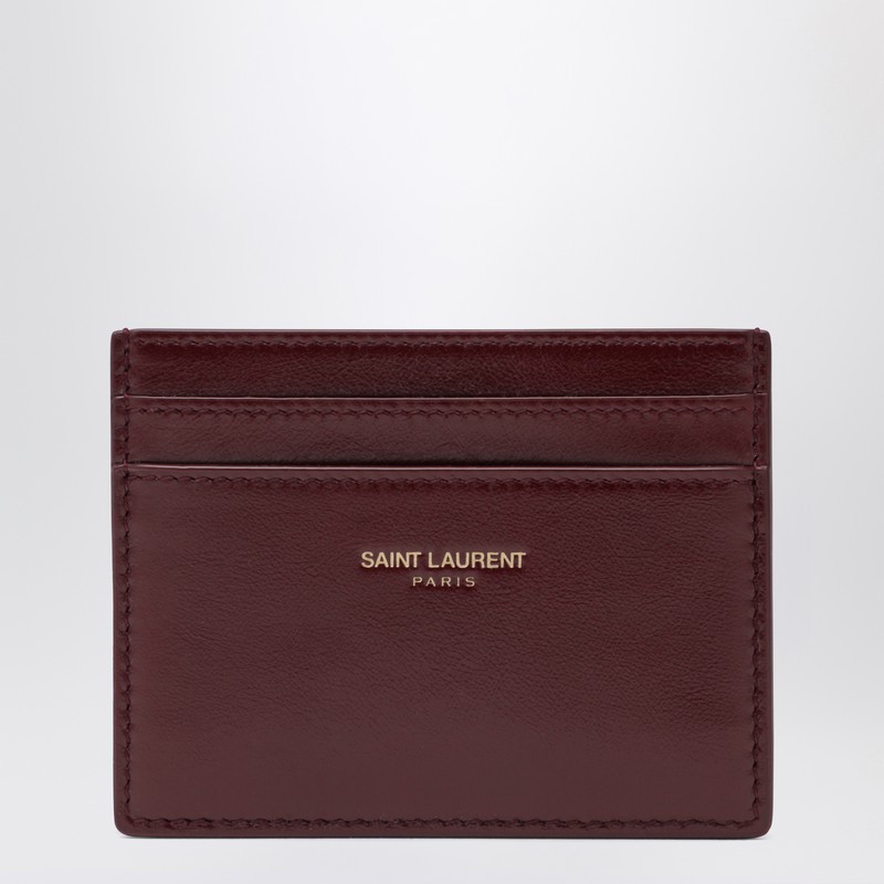 Dark ruby leather credit card holder