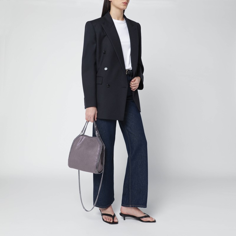 Stella Mccartney Mini Falabella Tote Bag In Bark In Gray