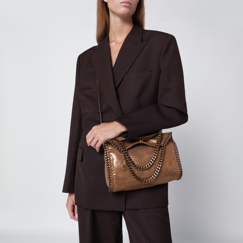 Stella Mccartney Falabella Mini Tote Bronze In Sand