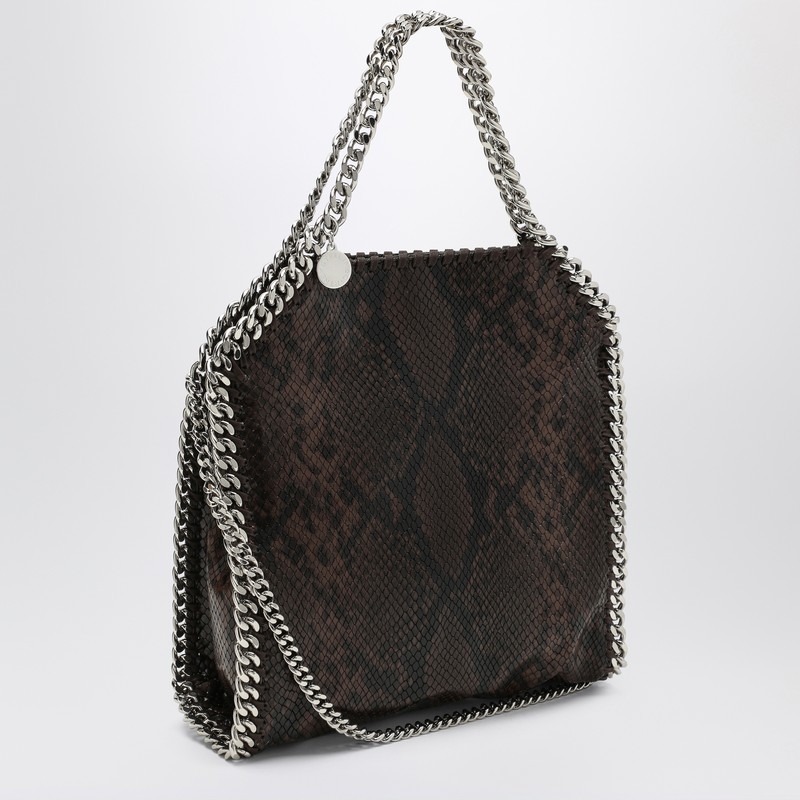 Stella Mccartney Mini Tote Bag Featuring Snake Print Design In Brown