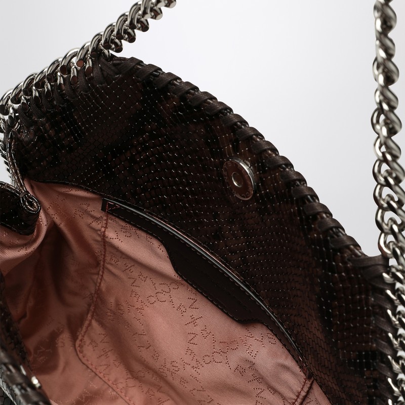 Stella Mccartney Mini Tote Bag Featuring Snake Print Design In Brown