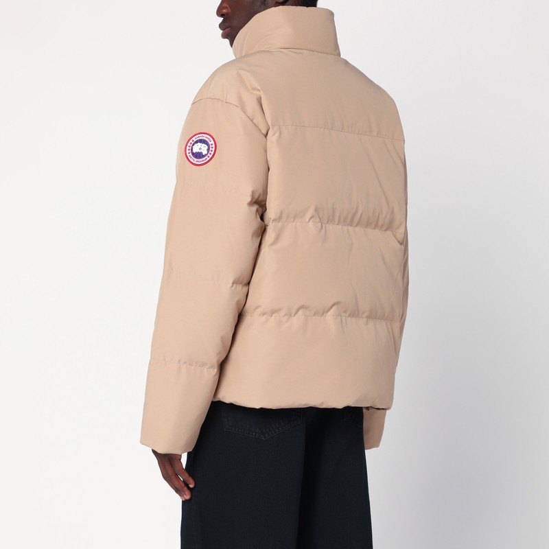 Canada Goose Quilted High Collar Coat Side Pockets In Brown