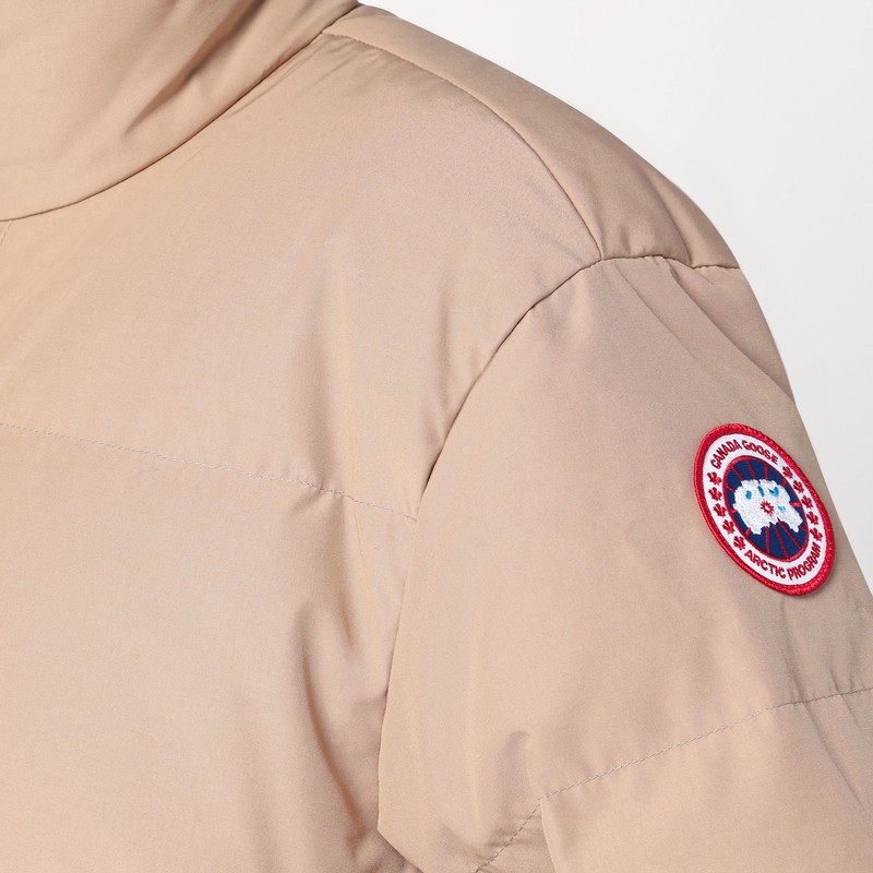 Canada Goose Quilted High Collar Coat Side Pockets In Brown