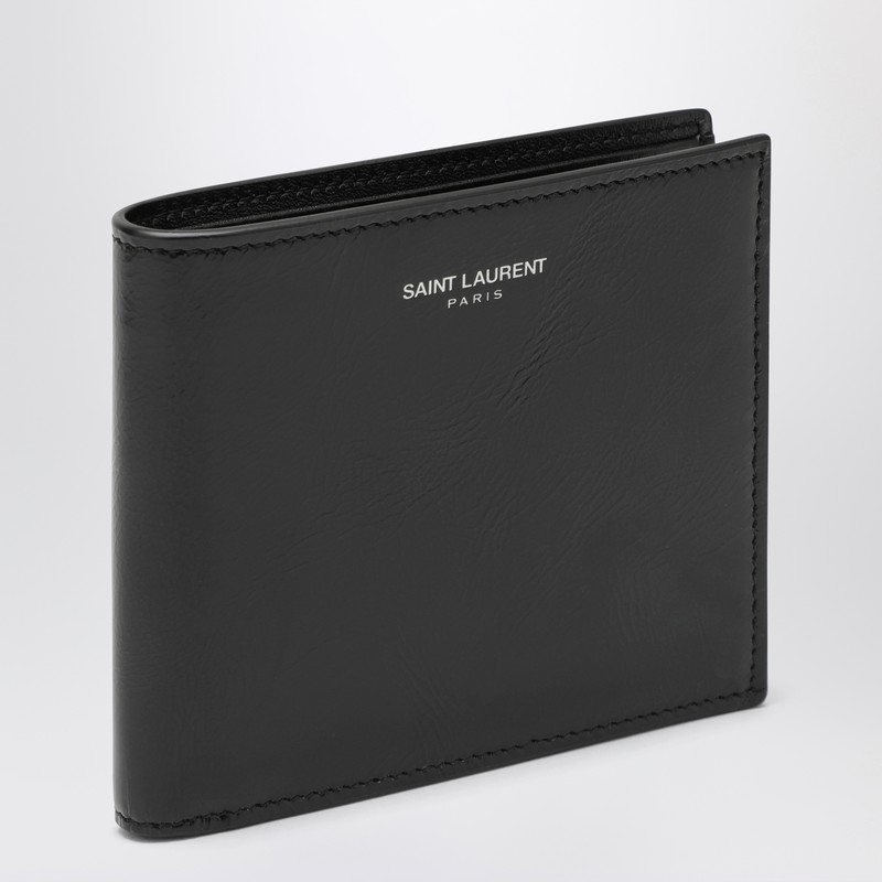 Black leather bi-fold wallet