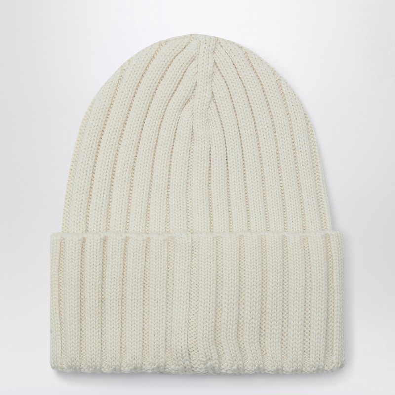 Moncler White Wool Bonnet In White