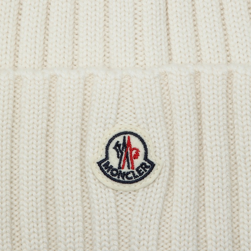 Moncler White Wool Bonnet In White