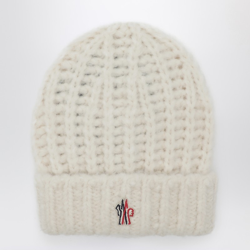 Moncler White Alpaca-blend Beanie