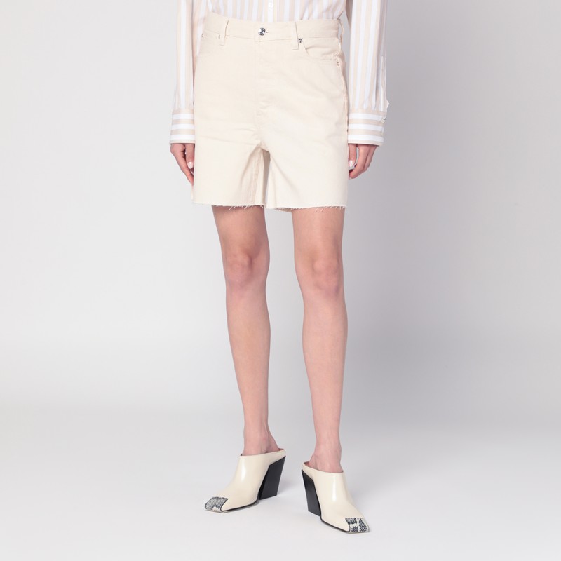 Butter-coloured denim bermuda shorts - Frame - Modalova