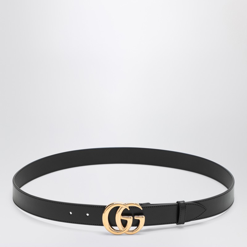 GG Marmont black belt with glossy buckle