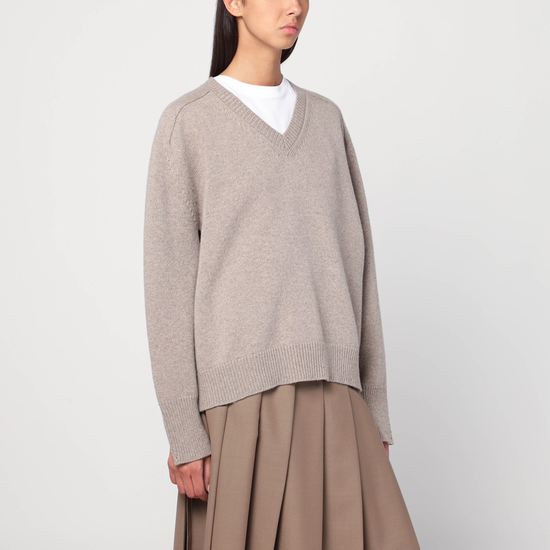 Taupe mélange sweater in cashmere blend