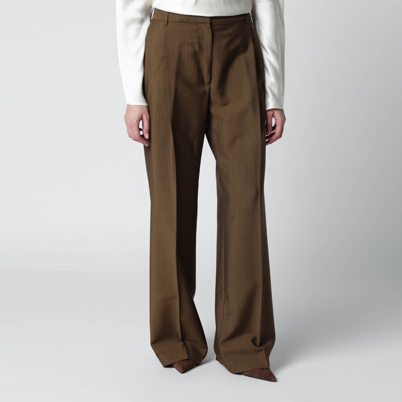 Light brown wool-blend trousers