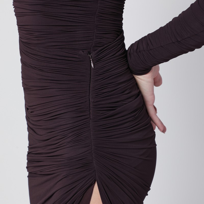 Francesco Murano Draped Skirt In Purple Stretch Jersey In Purple