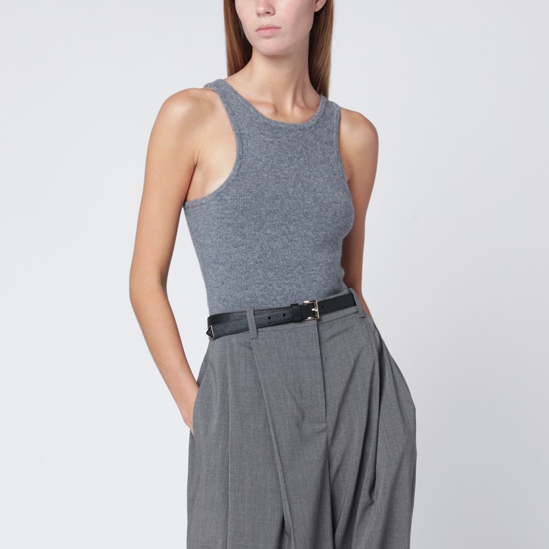 Almada Label Luna Top In Grey Wool And Cashmere In Gray