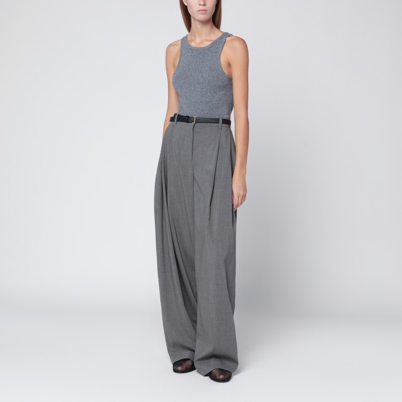 Almada Label Luna Top In Grey Wool And Cashmere In Gray