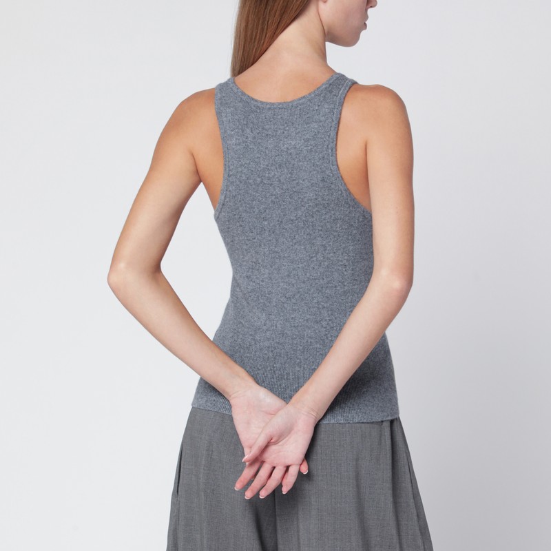 Almada Label Luna Top In Grey Wool And Cashmere In Gray