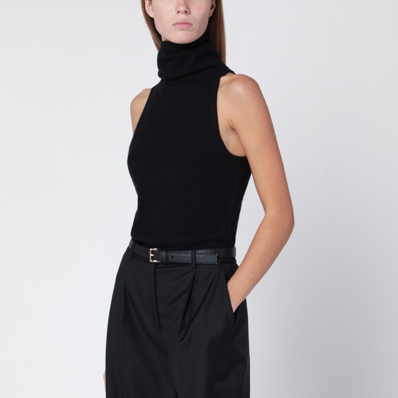 Almada Label Vida Top In Black Organic Cashmere